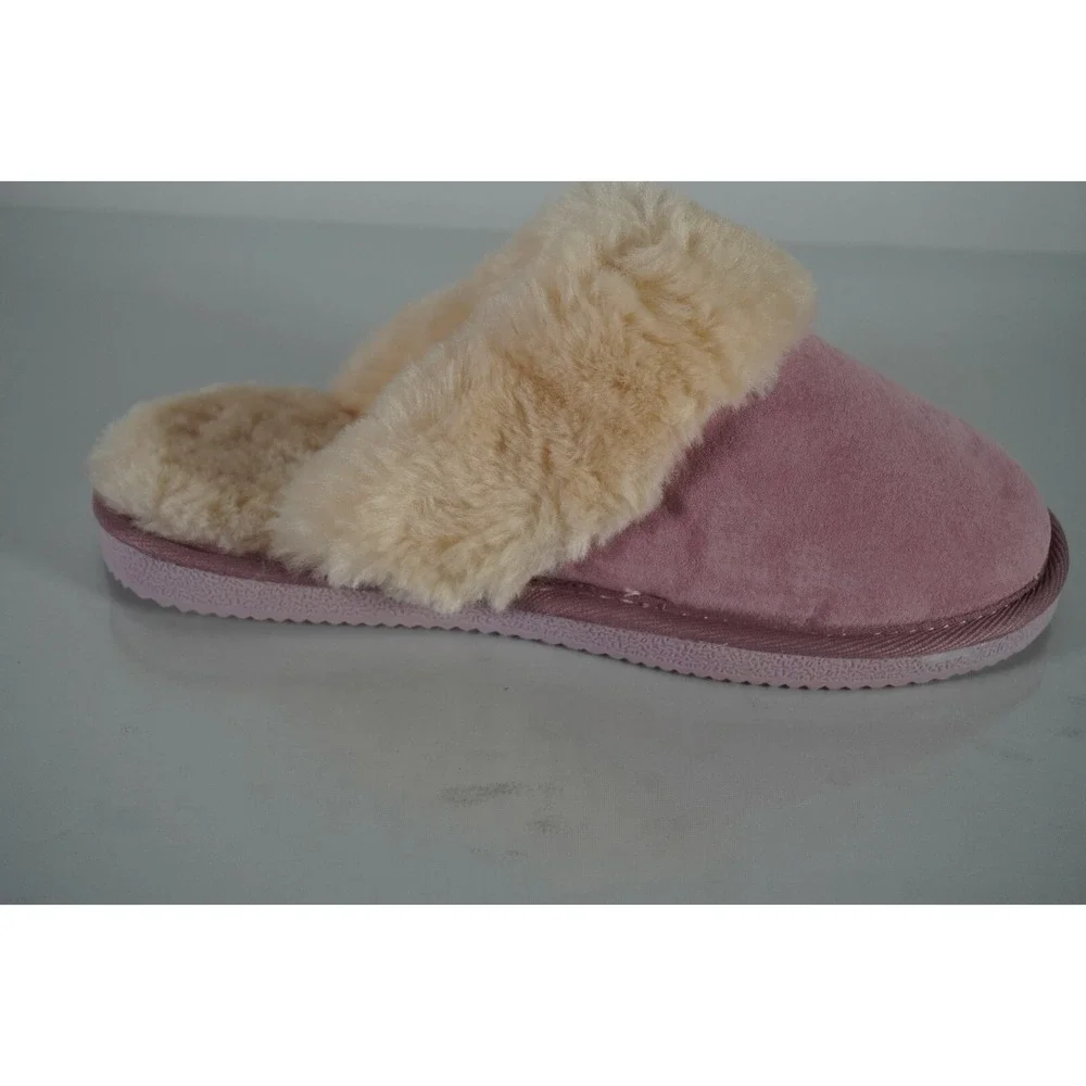 Girls LAMO Cozy Pink Warm‎ Faux Fur Slippers with Pink Soles Size 1Y (M) New